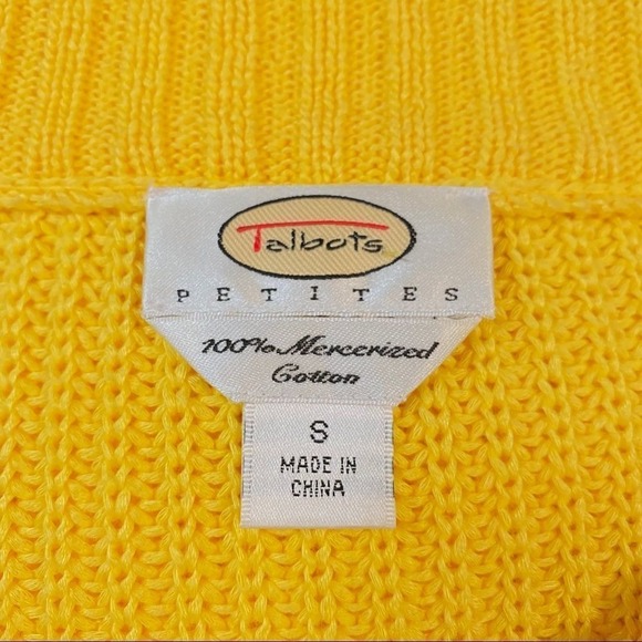 Talbots Yellow 100% Mercerized Cotton Knit Sweater - Picture 6 of 7